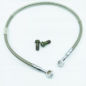 PRZEWÓD HAMULCOWY STALOWY OPLOT 90 CM SREBRNY